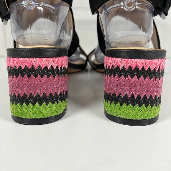 Size 10 Katy Perry Ankle Strap Heeled Black Sandals - The Albee - Picture 4 of 11